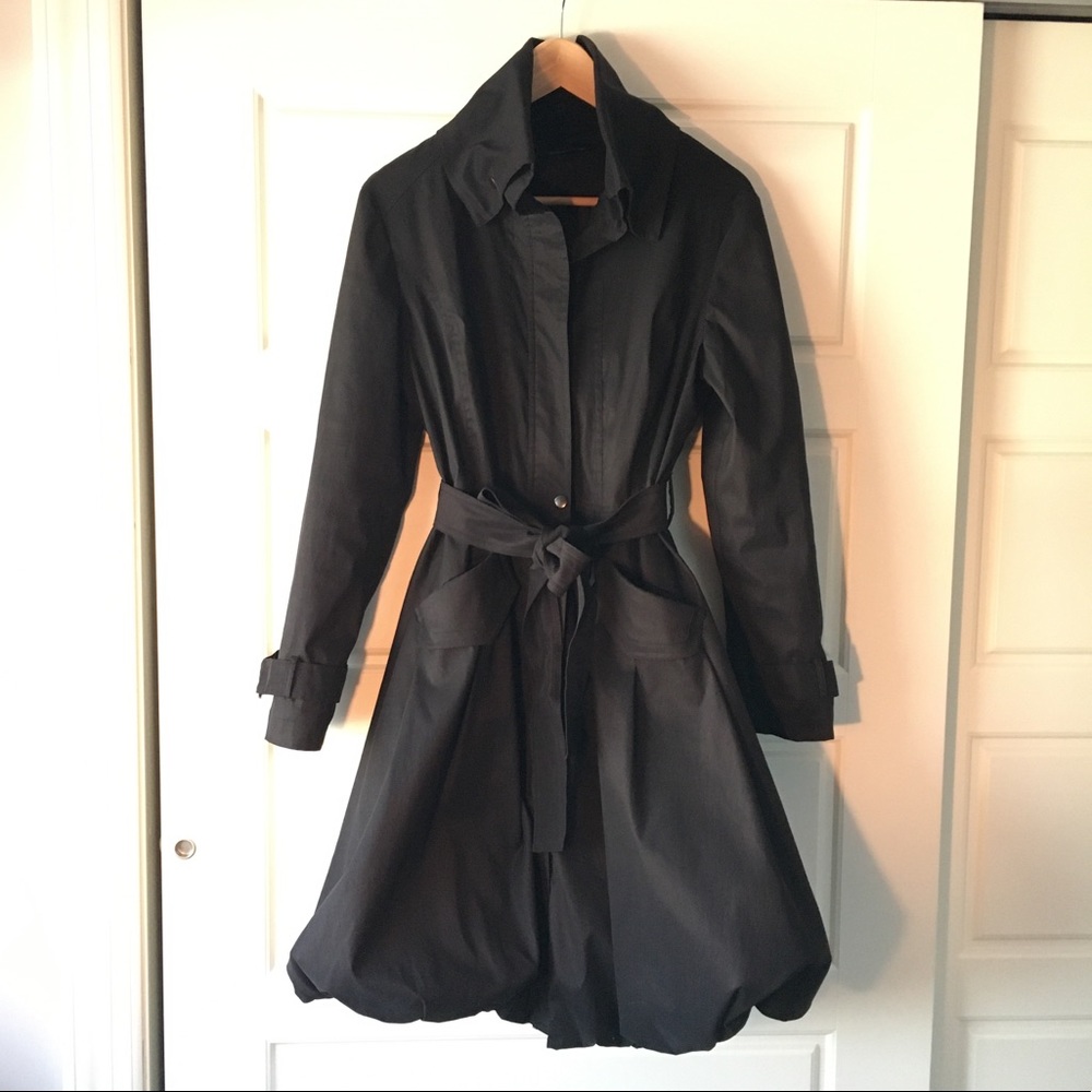 Samuel Dong Black bubble trench coat